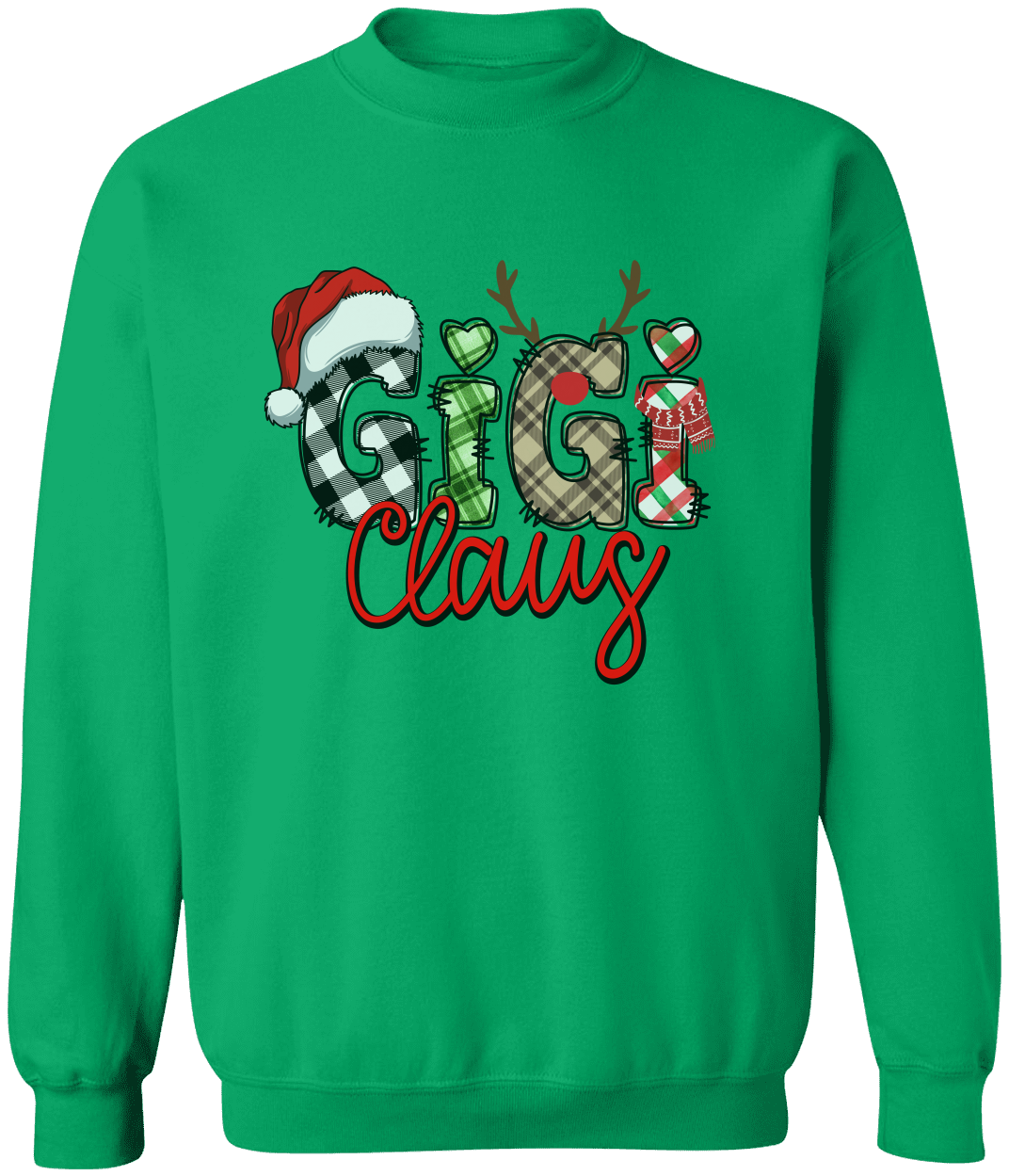 Custom Christmas Gigi Claus Sweatshirt, 2024 Christmas Nana Sweatshirt, Grandma Sweatshirt