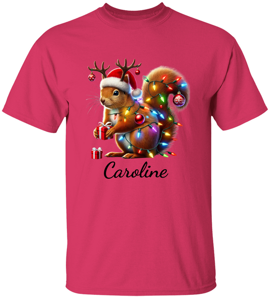 Personalized Christmas Squirrel Lights Sweatshirt | T-shirt | Christmas Trend Tee