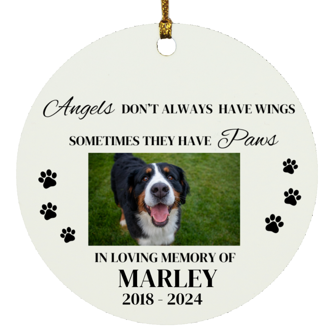 Personalized In Memory of Beloved Pet Circle Ornament | Gift for Christmas