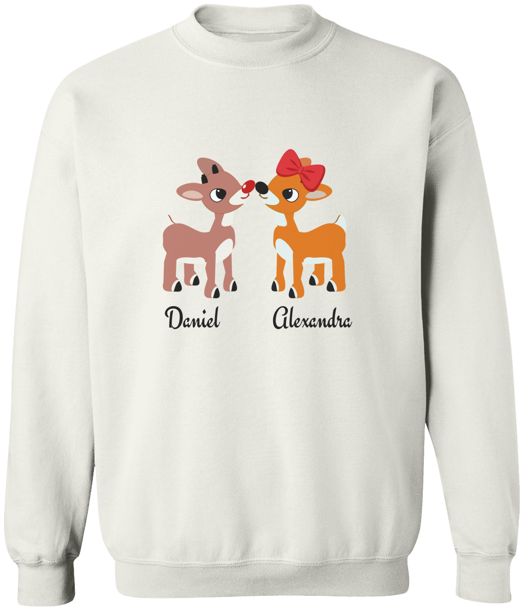 Personalized Christmas Reindeer Couple T-shirt | Sweatshirt