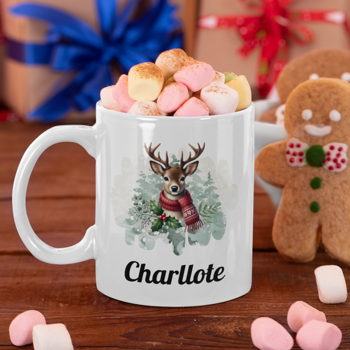 Personalized Family Christmas Mug – Snowman, Reindeer, Santa Claus, or Penguin
