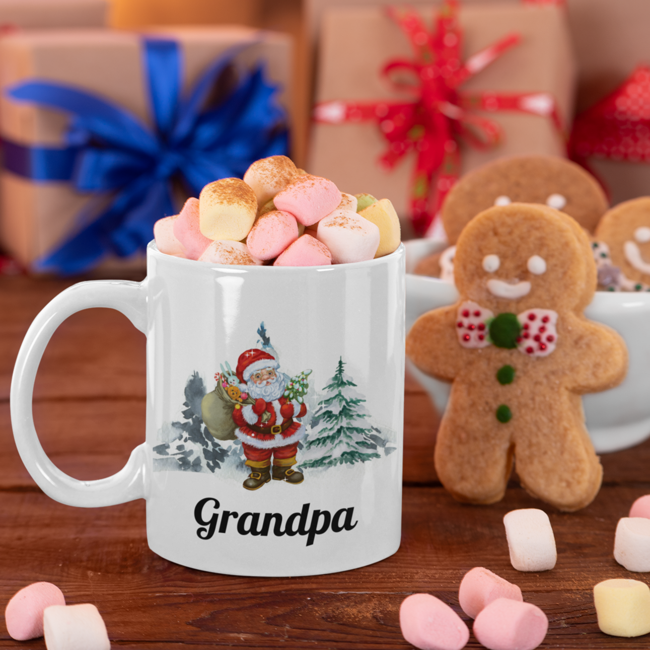 Personalized Family Christmas Mug – Snowman, Reindeer, Santa Claus, or Penguin