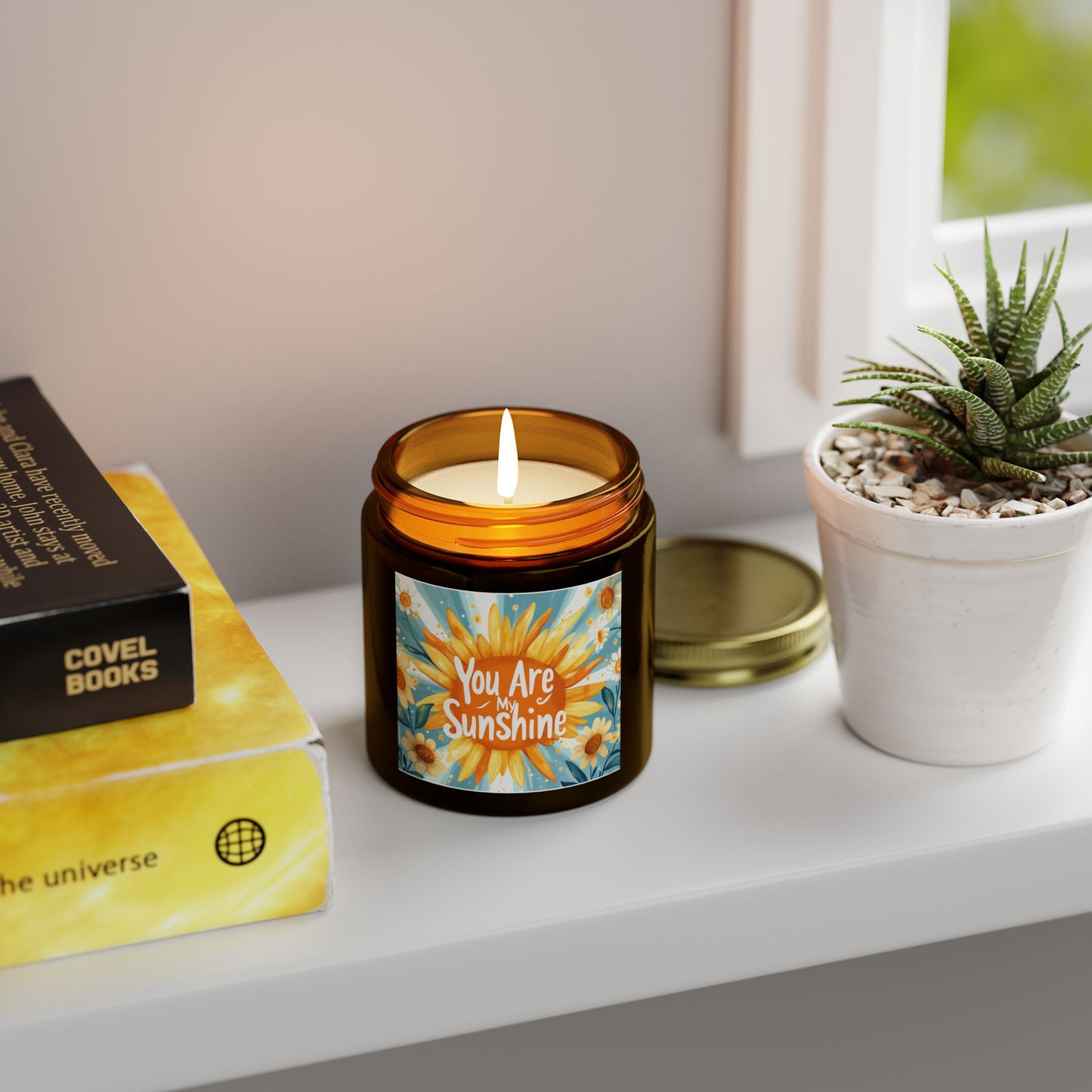 You Are My Sunshine Candle - Mango Coconut Scent, Hand-Poured Coconut Apricot Wax (4oz, 9oz)
