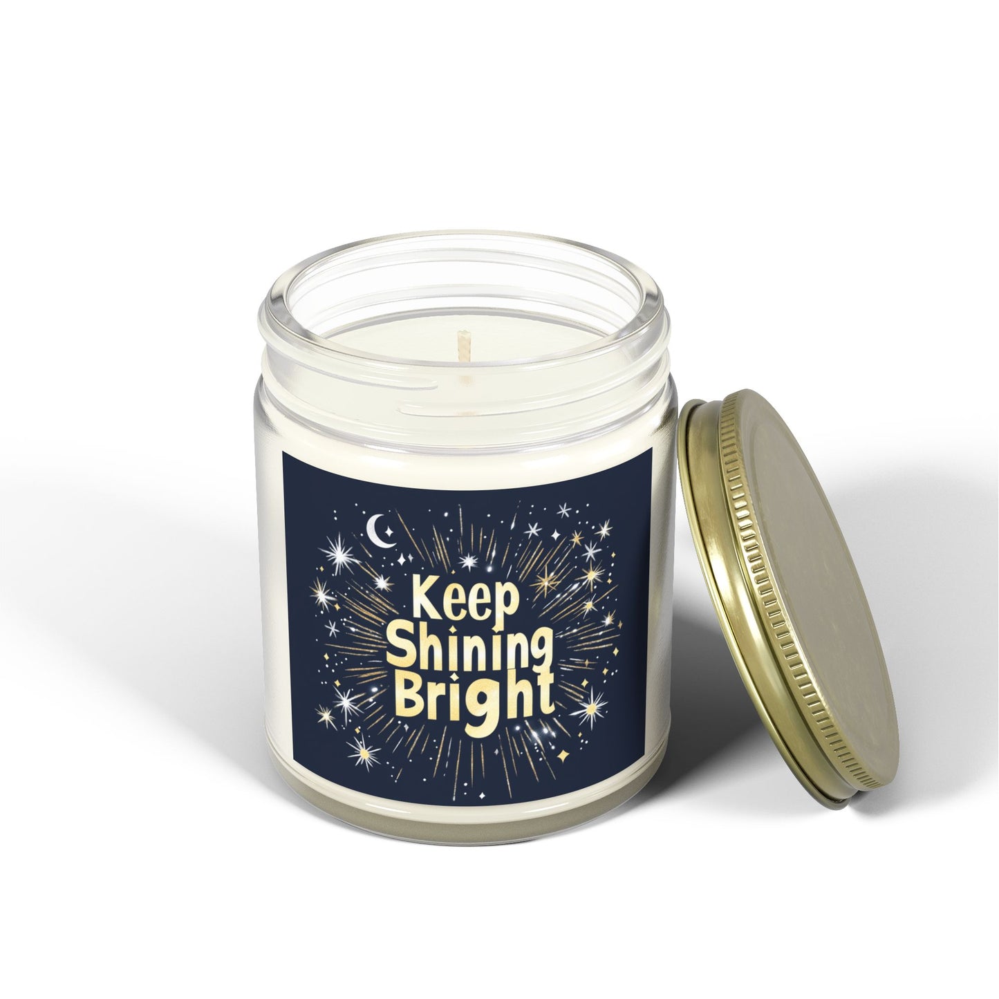 Keep Shining Bright Candle - Cashmere Musk & Beachwood, Hand-Poured Coconut Apricot Wax (4oz, 9oz)