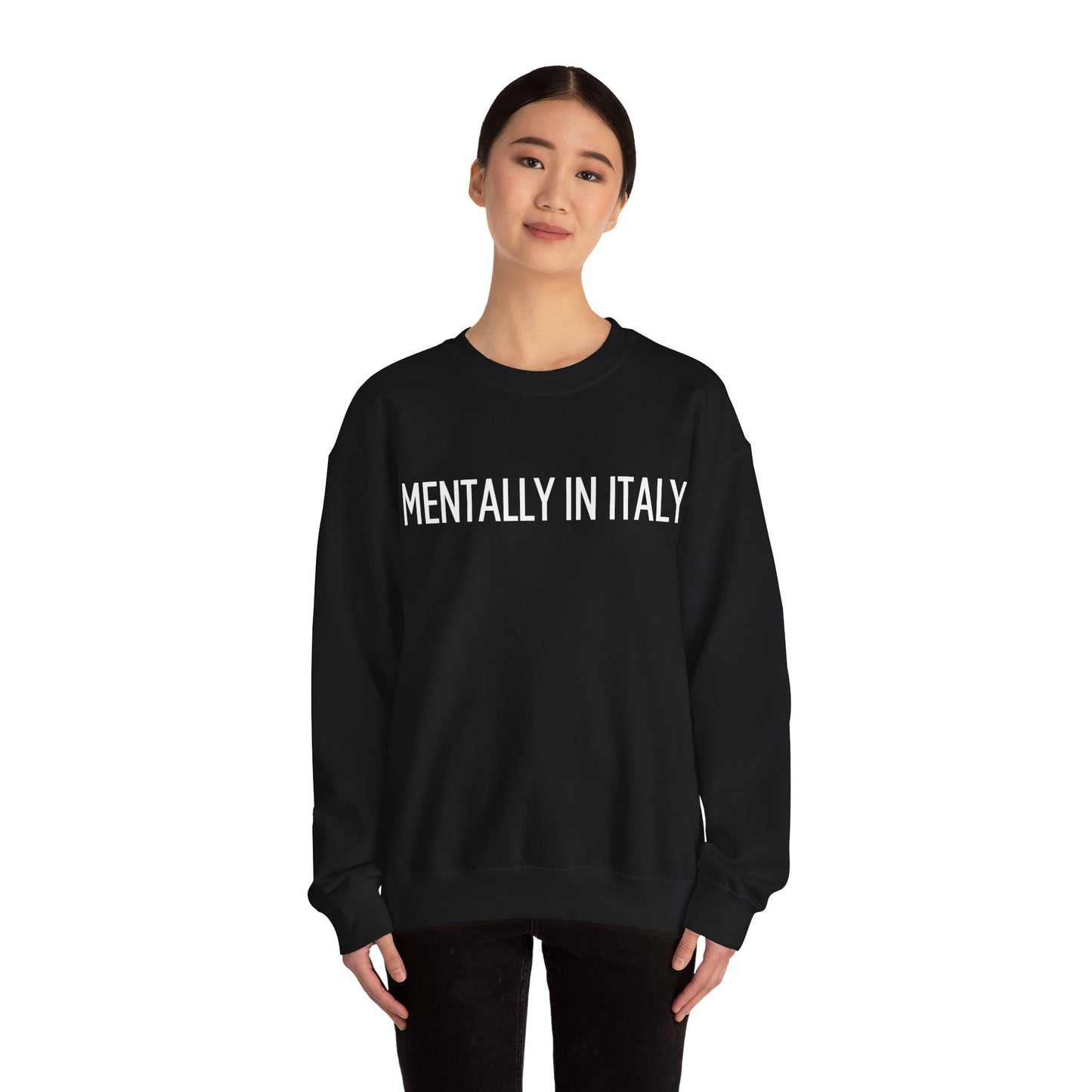 "Mentally in Italy" Embroidered Sweatshirt – Cozy Italian Style