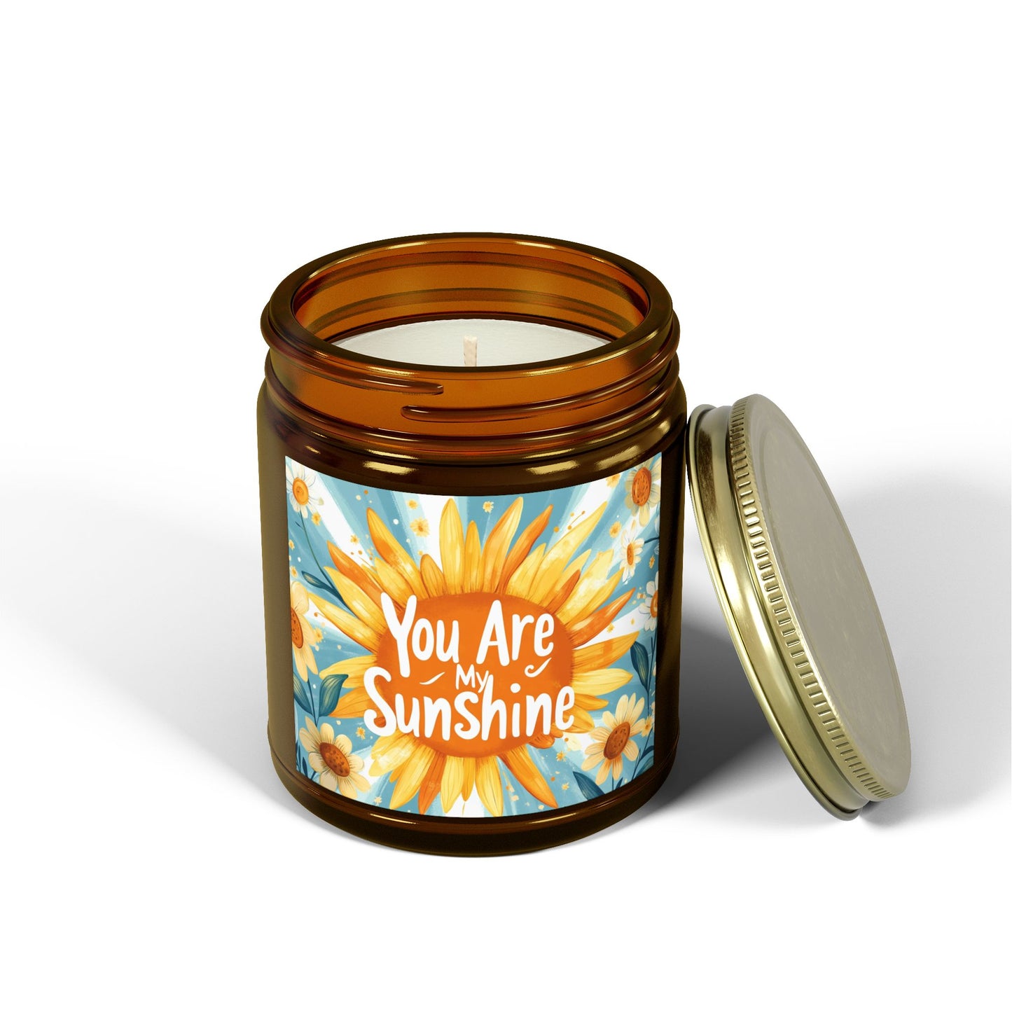 You Are My Sunshine Candle - Mango Coconut Scent, Hand-Poured Coconut Apricot Wax (4oz, 9oz)