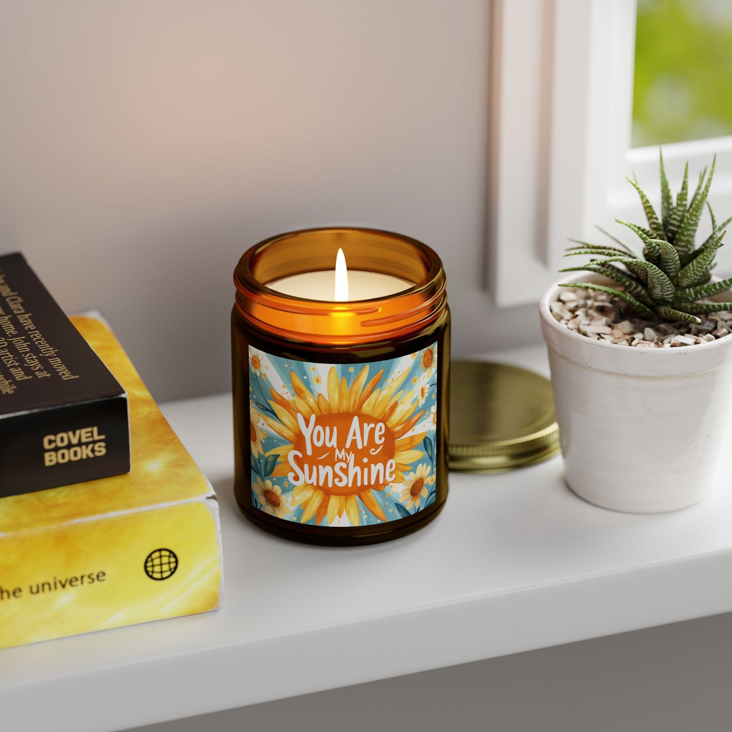 You Are My Sunshine Candle - Mango Coconut Scent, Hand-Poured Coconut Apricot Wax (4oz, 9oz)