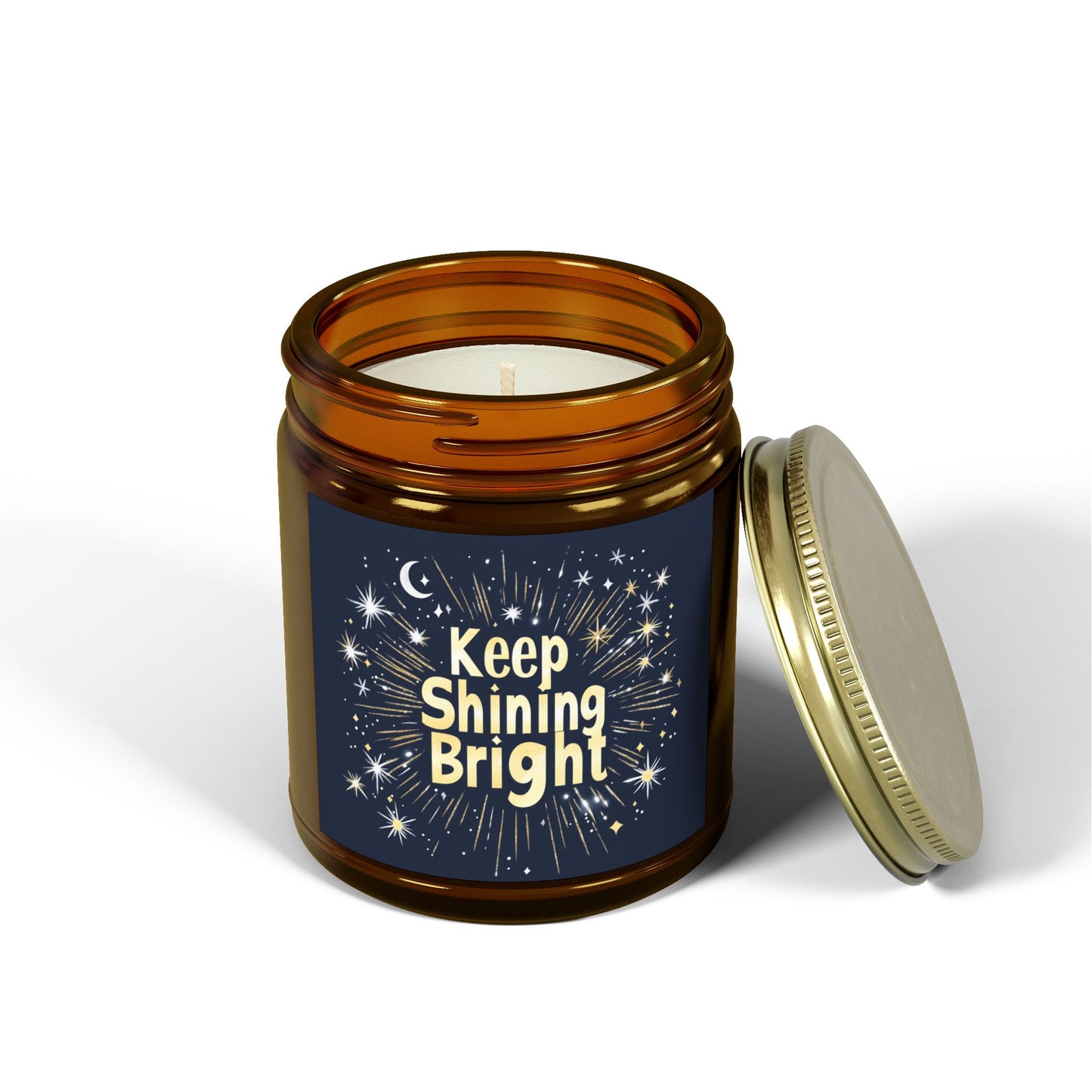 Keep Shining Bright Candle - Cashmere Musk & Beachwood, Hand-Poured Coconut Apricot Wax (4oz, 9oz)