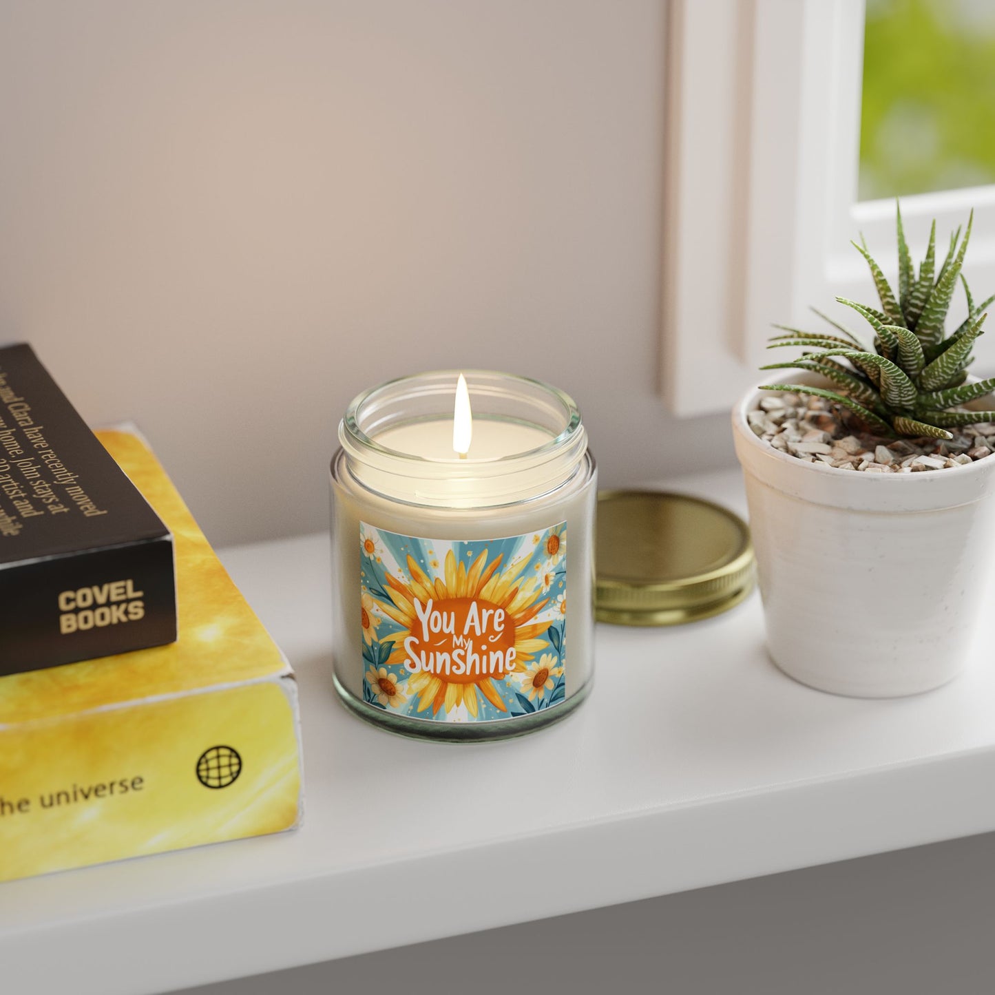 You Are My Sunshine Candle - Mango Coconut Scent, Hand-Poured Coconut Apricot Wax (4oz, 9oz)