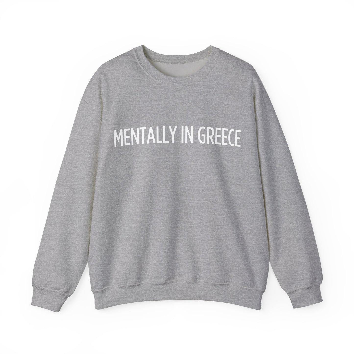 "Mentally in Greece" Embroidered Sweatshirt – Cozy Greek Style