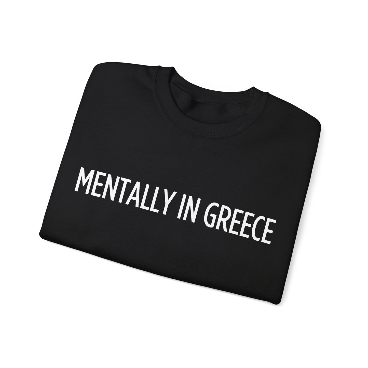 "Mentally in Greece" Embroidered Sweatshirt – Cozy Greek Style