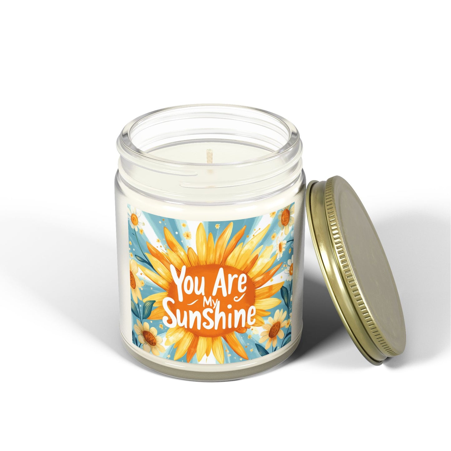 You Are My Sunshine Candle - Mango Coconut Scent, Hand-Poured Coconut Apricot Wax (4oz, 9oz)