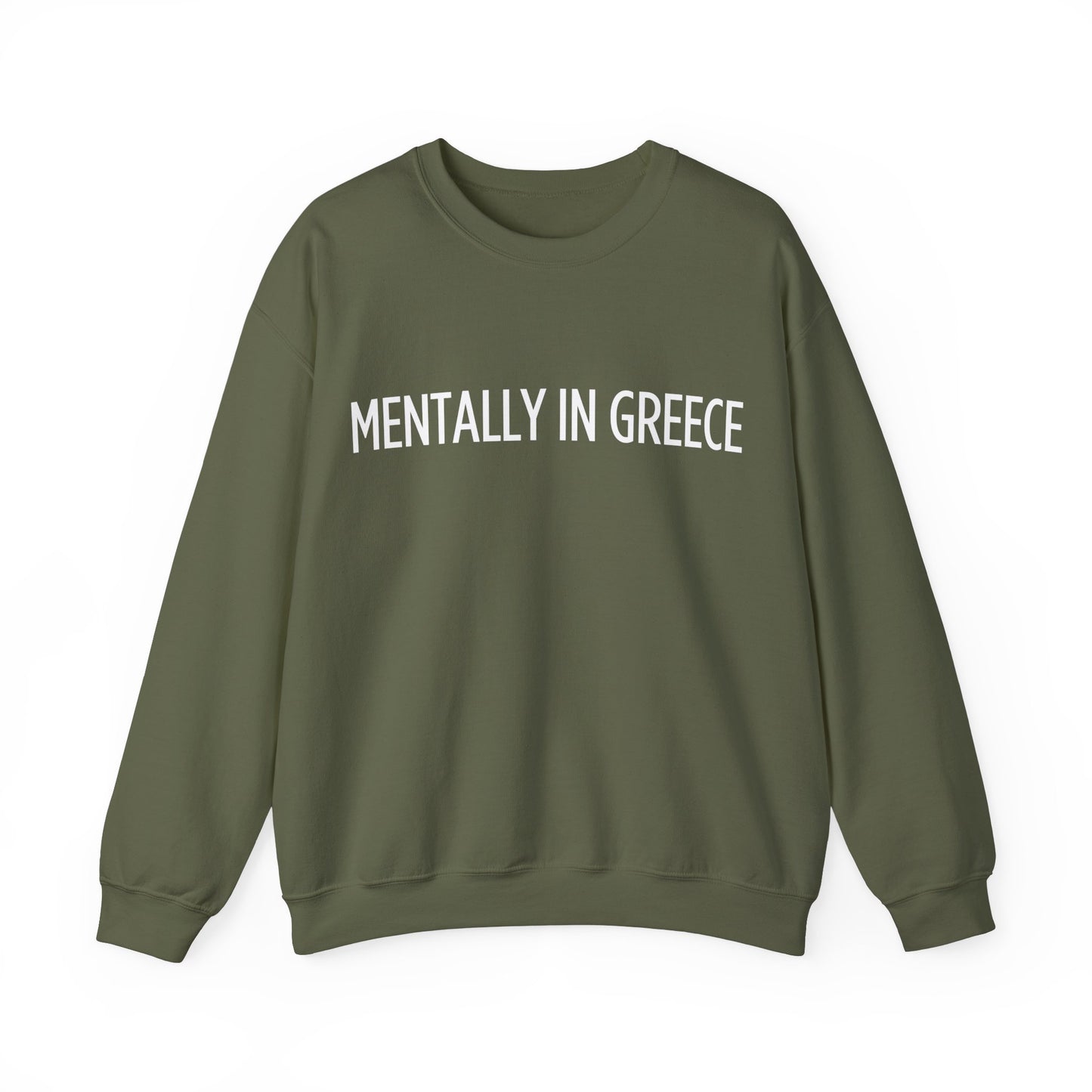 "Mentally in Greece" Embroidered Sweatshirt – Cozy Greek Style