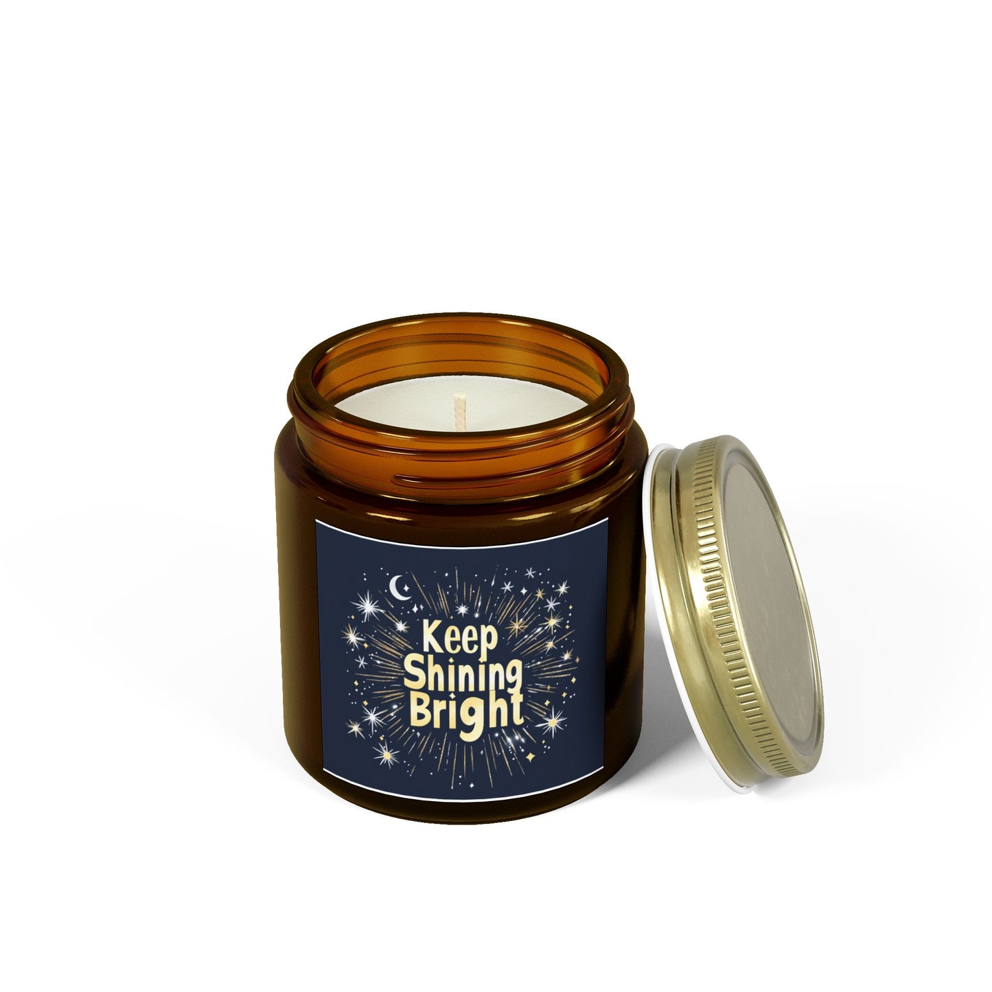 Keep Shining Bright Candle - Cashmere Musk & Beachwood, Hand-Poured Coconut Apricot Wax (4oz, 9oz)
