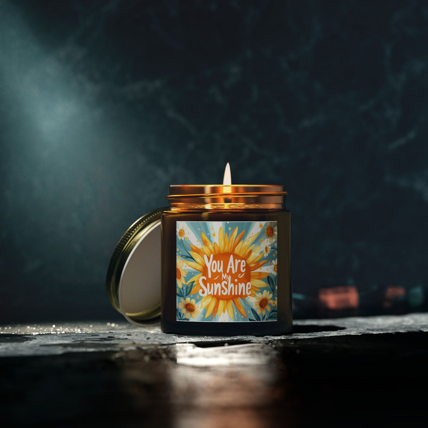You Are My Sunshine Candle - Mango Coconut Scent, Hand-Poured Coconut Apricot Wax (4oz, 9oz)
