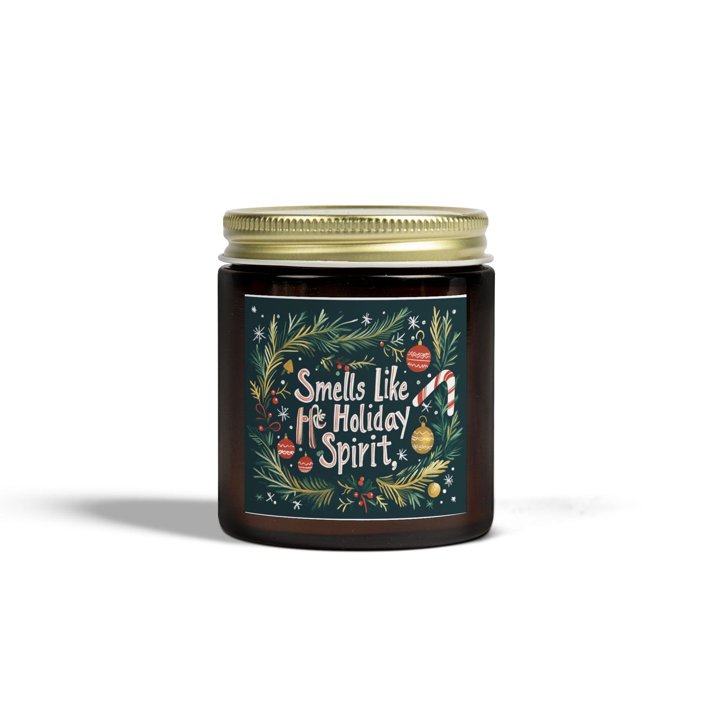 Smells Like Holiday Spirit Candle - Fraser Fir & Cinnamon Chai, Hand-Poured Coconut Apricot Wax (4oz, 9oz)