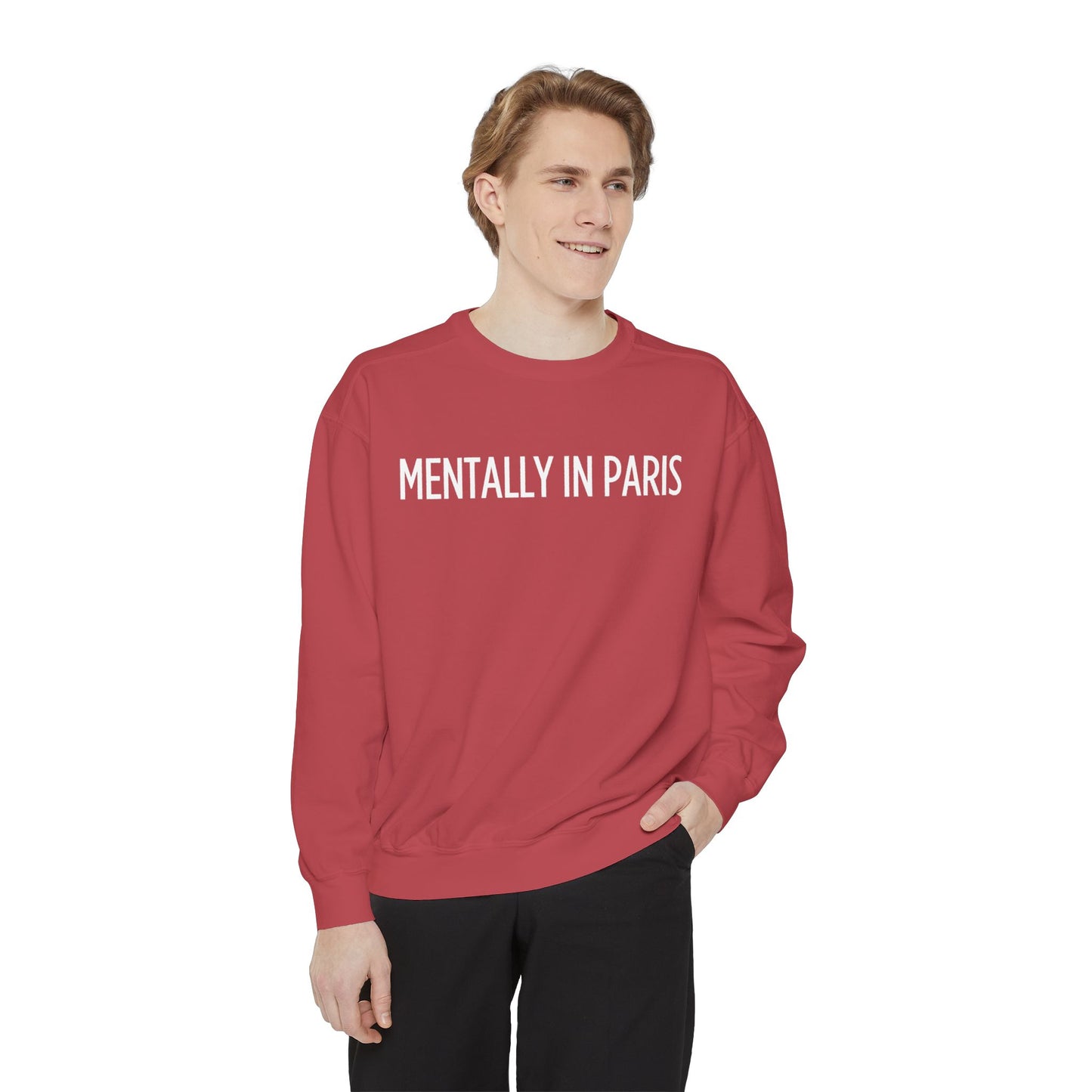 "Mentally in Paris" Embroidered Sweatshirt – Chic Parisian Style