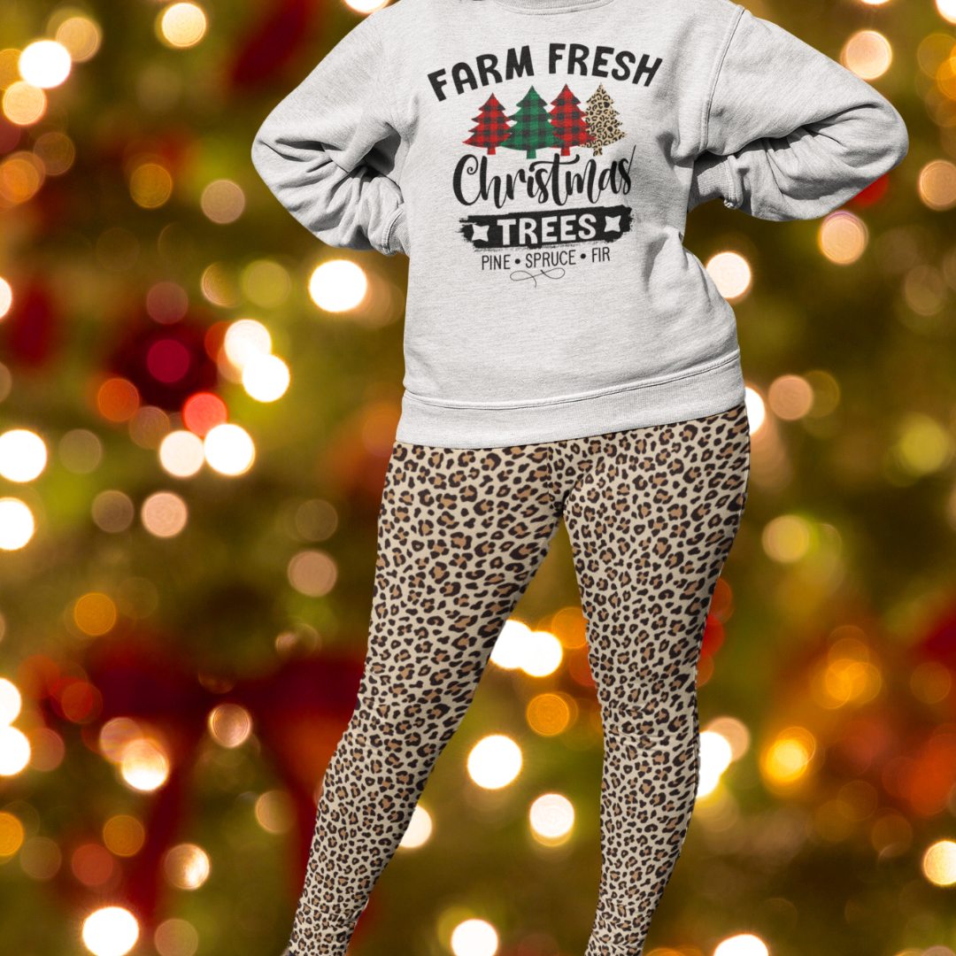 Customizable Plaid Christmas Sweatshirts & Leggings – Create Your Holiday Style