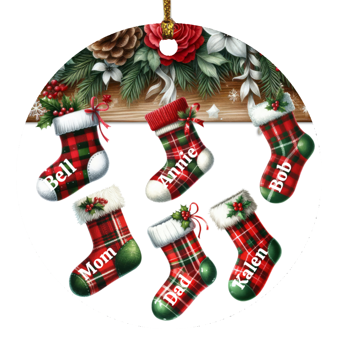 Personalized Christmas Family Stocking Ornament | Gift for Family