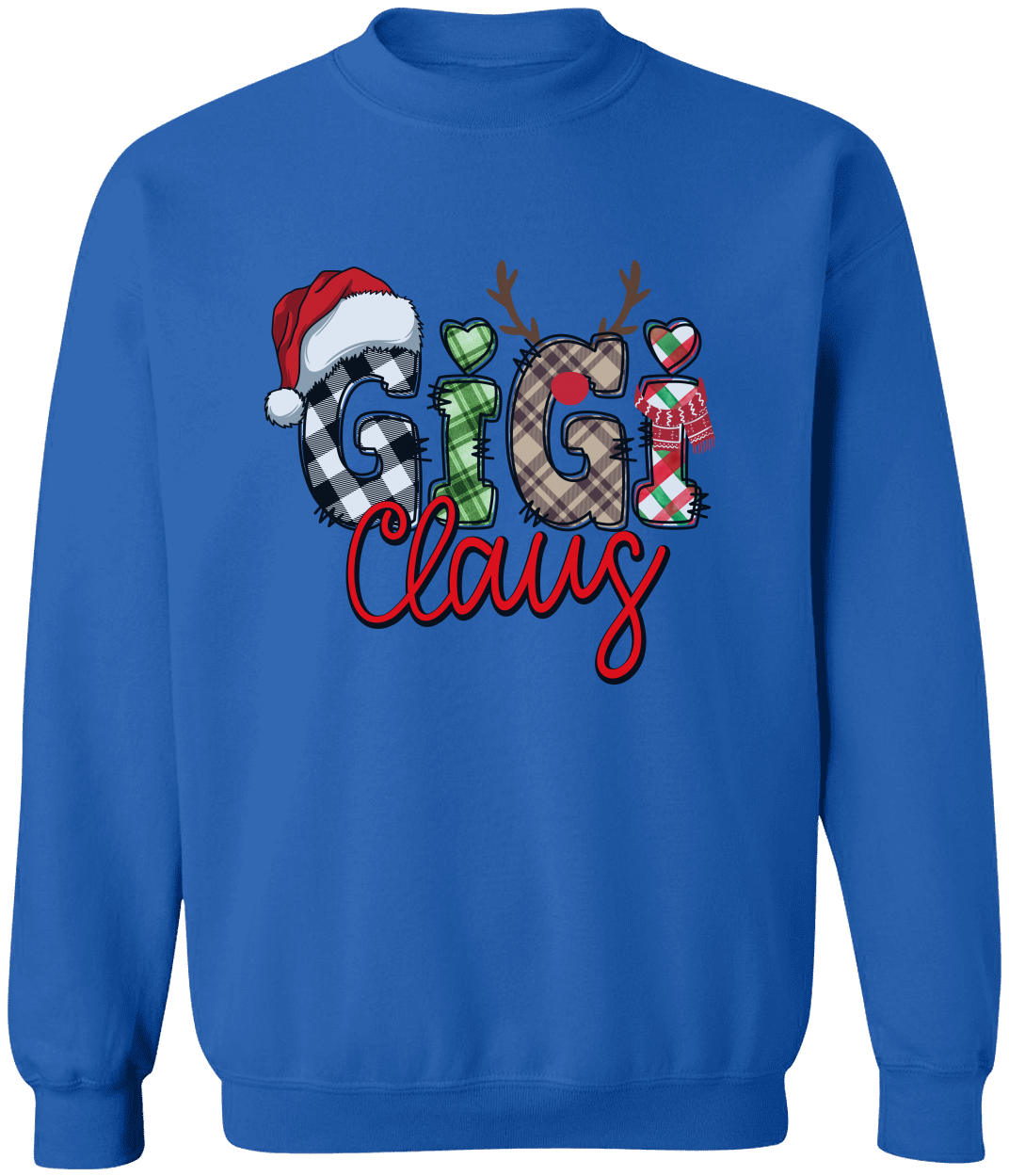 Custom Christmas Gigi Claus Sweatshirt, 2024 Christmas Nana Sweatshirt, Grandma Sweatshirt