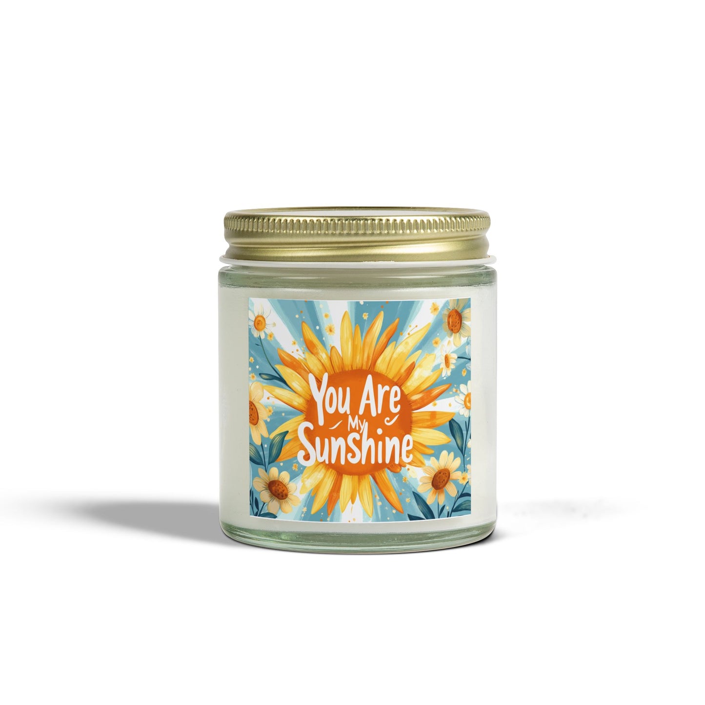 You Are My Sunshine Candle - Mango Coconut Scent, Hand-Poured Coconut Apricot Wax (4oz, 9oz)