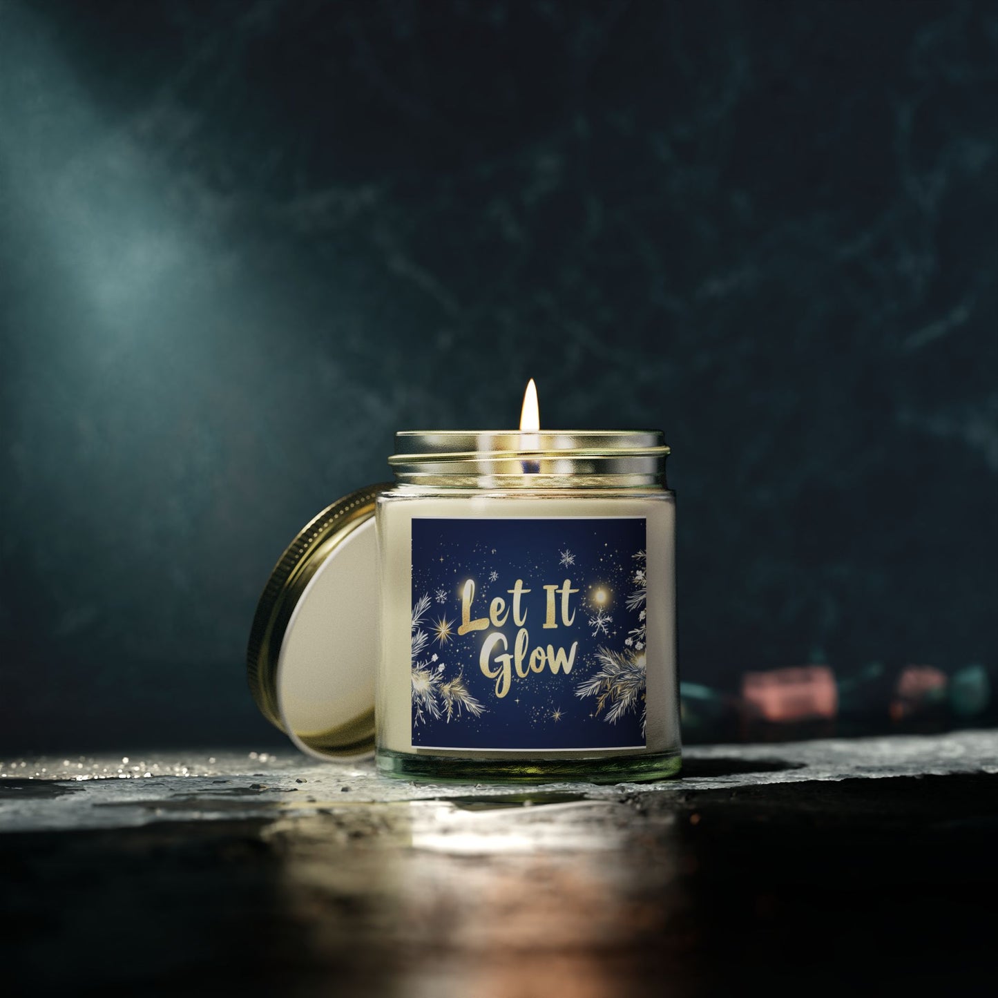 Let It Glow Candle - Fraser Fir & Vanilla Bean, Hand-Poured Coconut Apricot Wax (4oz, 9oz)