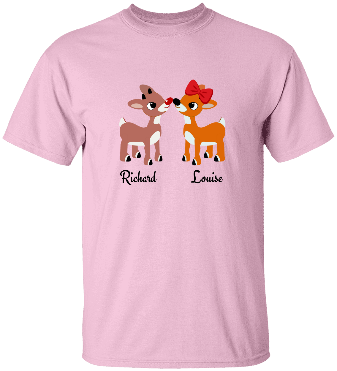 Personalized Christmas Reindeer Couple T-shirt | Sweatshirt
