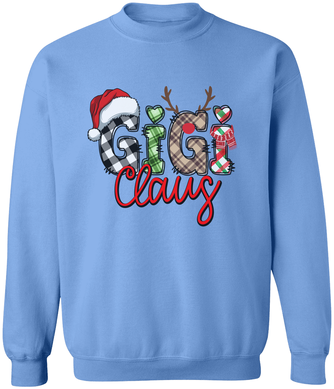 Custom Christmas Gigi Claus Sweatshirt, 2024 Christmas Nana Sweatshirt, Grandma Sweatshirt