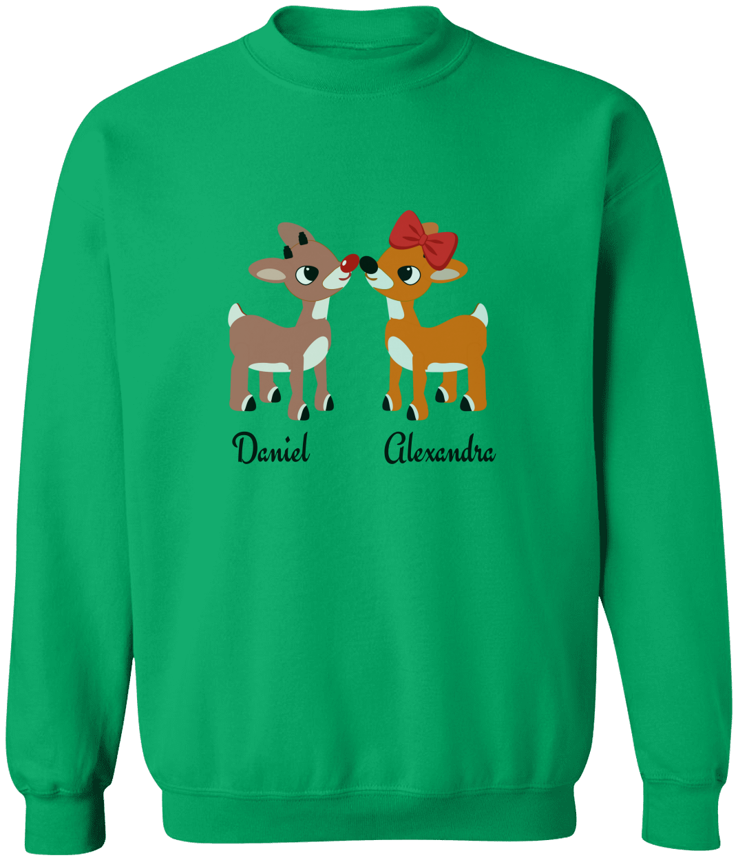 Personalized Christmas Reindeer Couple T-shirt | Sweatshirt