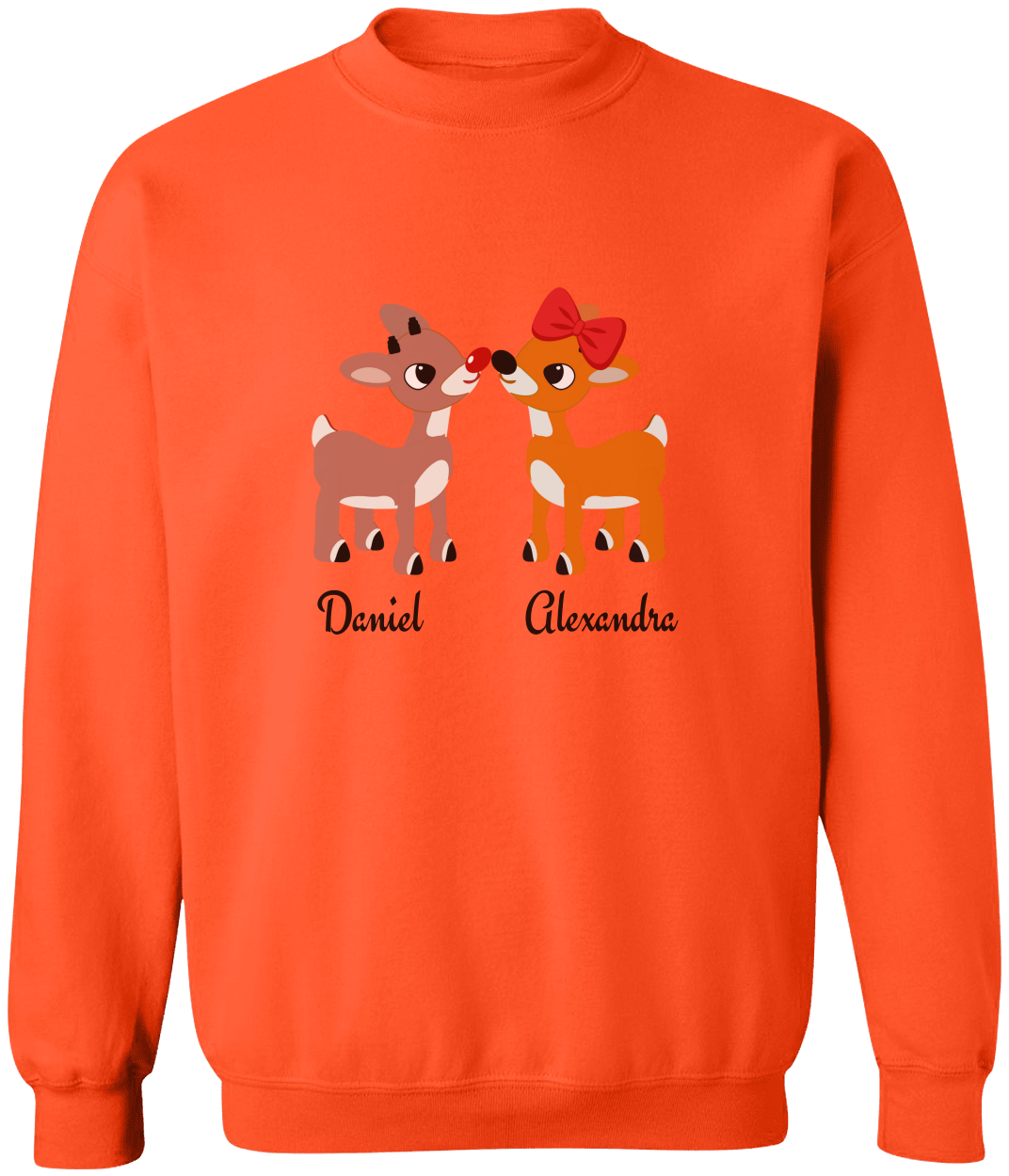 Personalized Christmas Reindeer Couple T-shirt | Sweatshirt