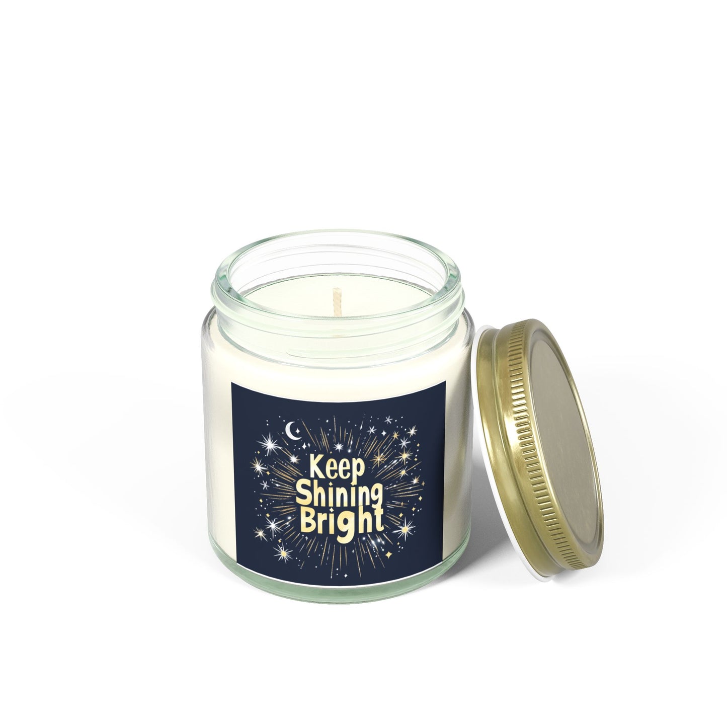 Keep Shining Bright Candle - Cashmere Musk & Beachwood, Hand-Poured Coconut Apricot Wax (4oz, 9oz)