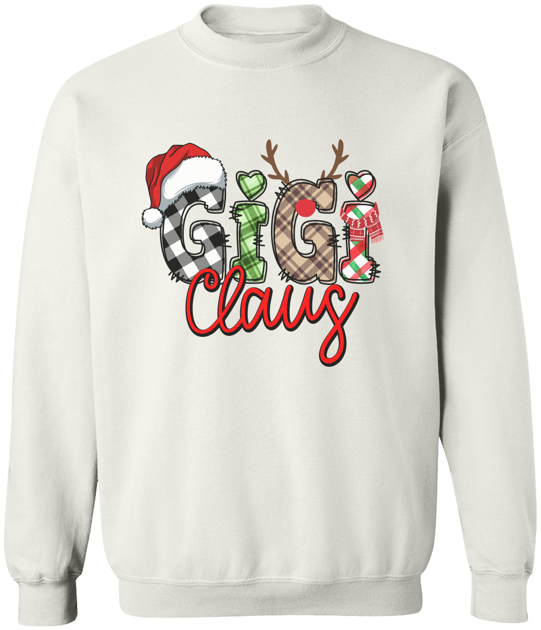 Custom Christmas Gigi Claus Sweatshirt, 2024 Christmas Nana Sweatshirt, Grandma Sweatshirt
