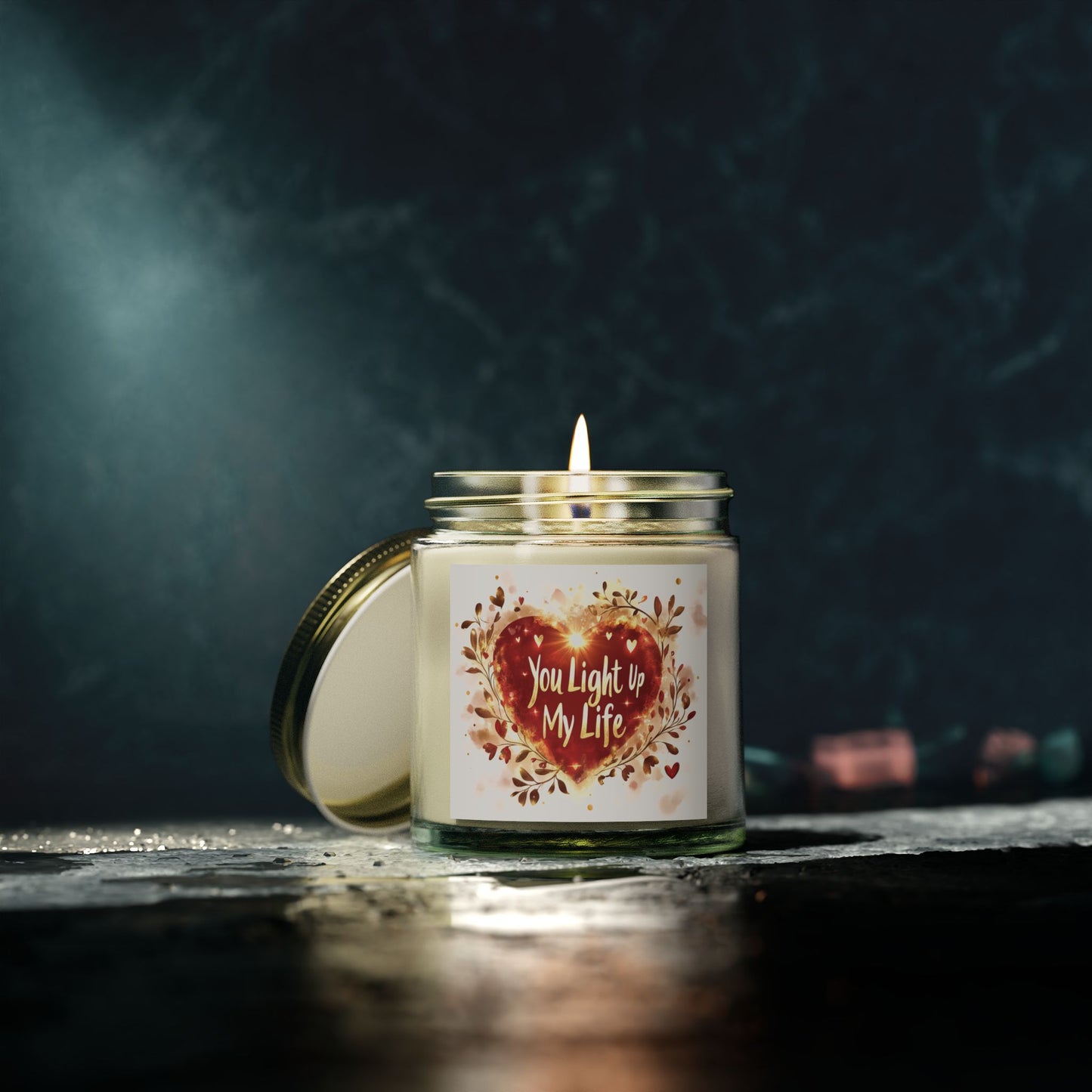 You Light Up My Life Candle - Midnight Blackberry & Vanilla Bean, Hand-Poured Coconut Apricot Wax (4oz, 9oz)