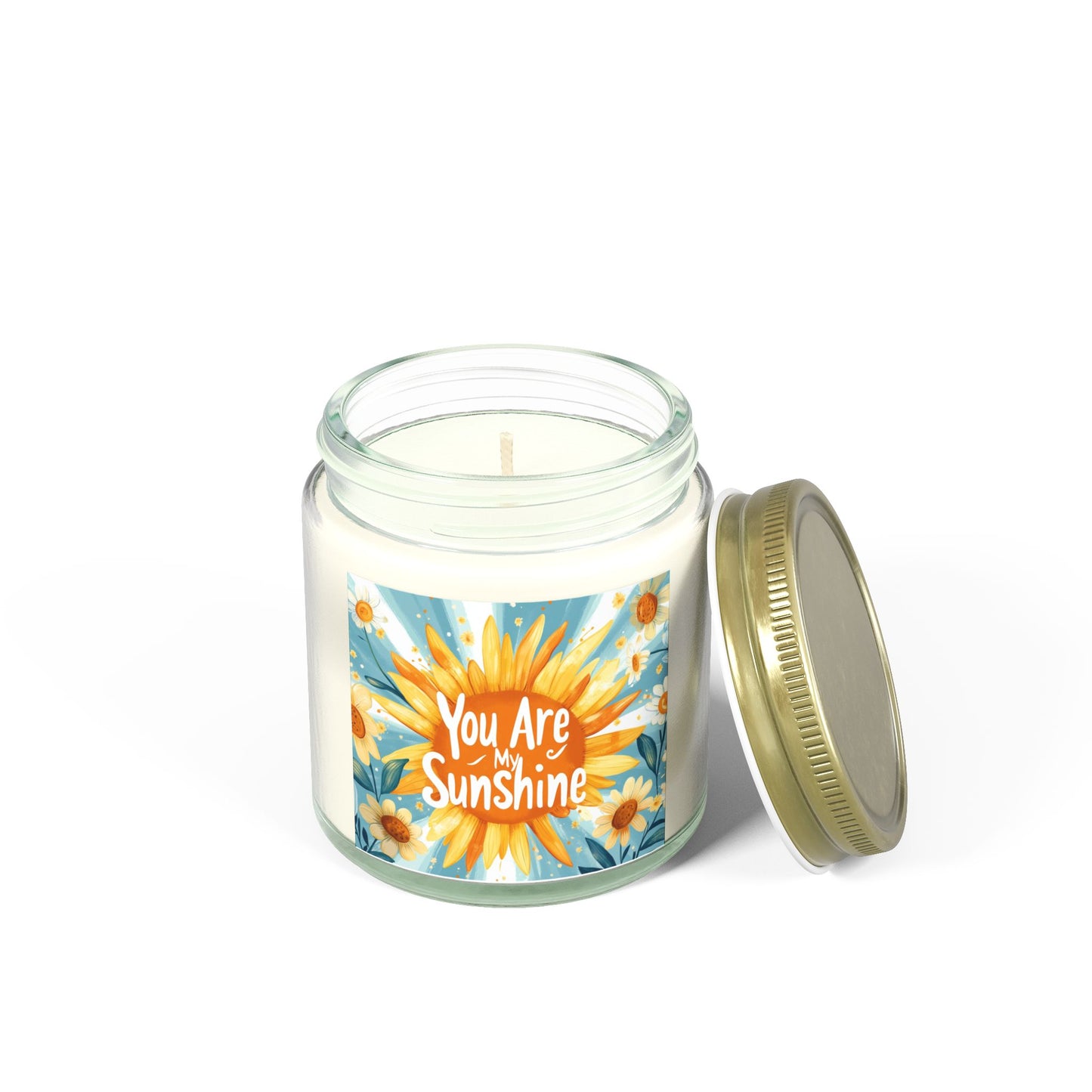 You Are My Sunshine Candle - Mango Coconut Scent, Hand-Poured Coconut Apricot Wax (4oz, 9oz)