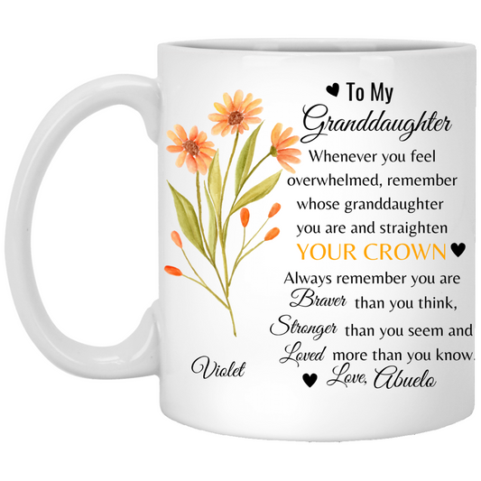 Personalized Mug From Grandma | Grandpa To Granddaughter | Gift for Granddaughter