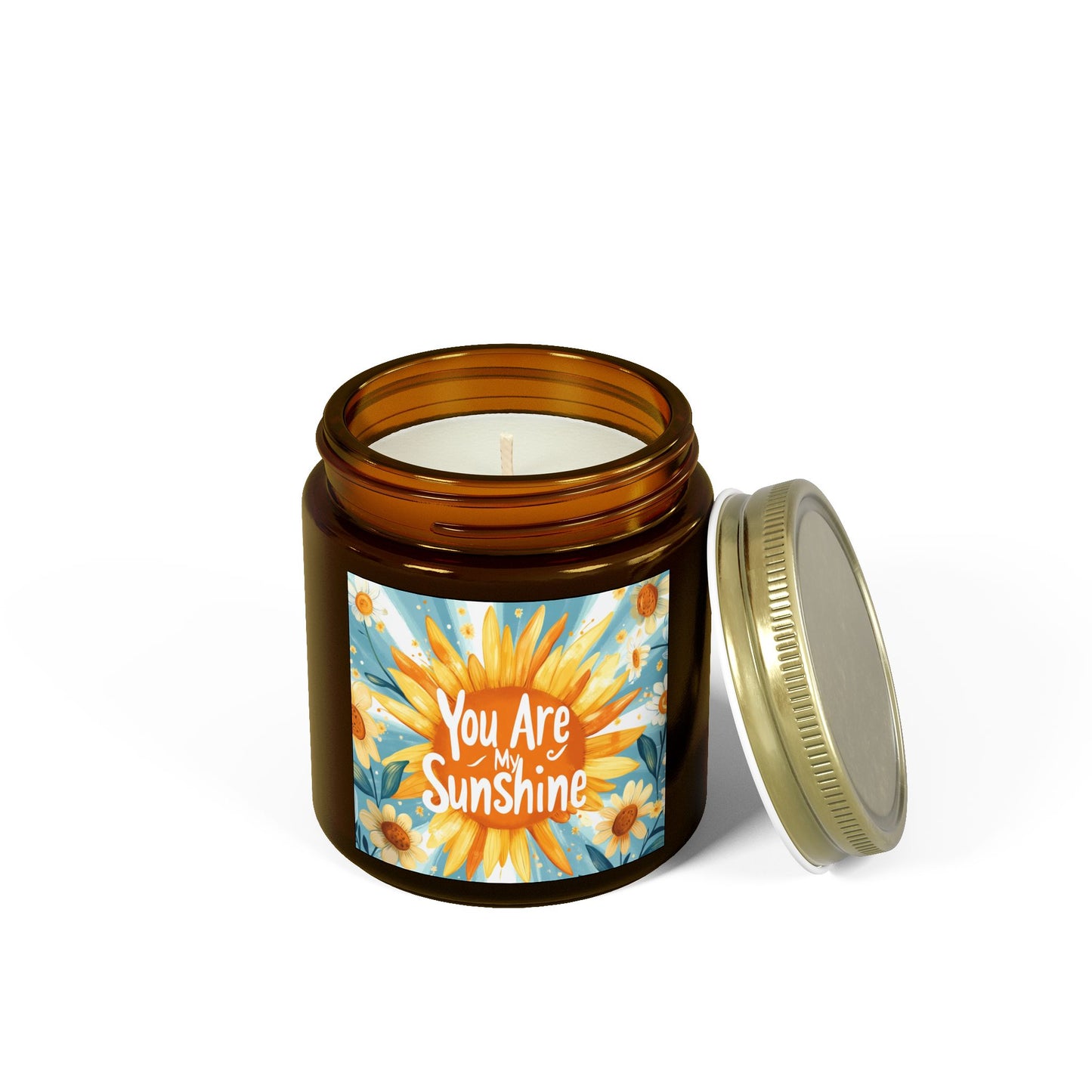 You Are My Sunshine Candle - Mango Coconut Scent, Hand-Poured Coconut Apricot Wax (4oz, 9oz)