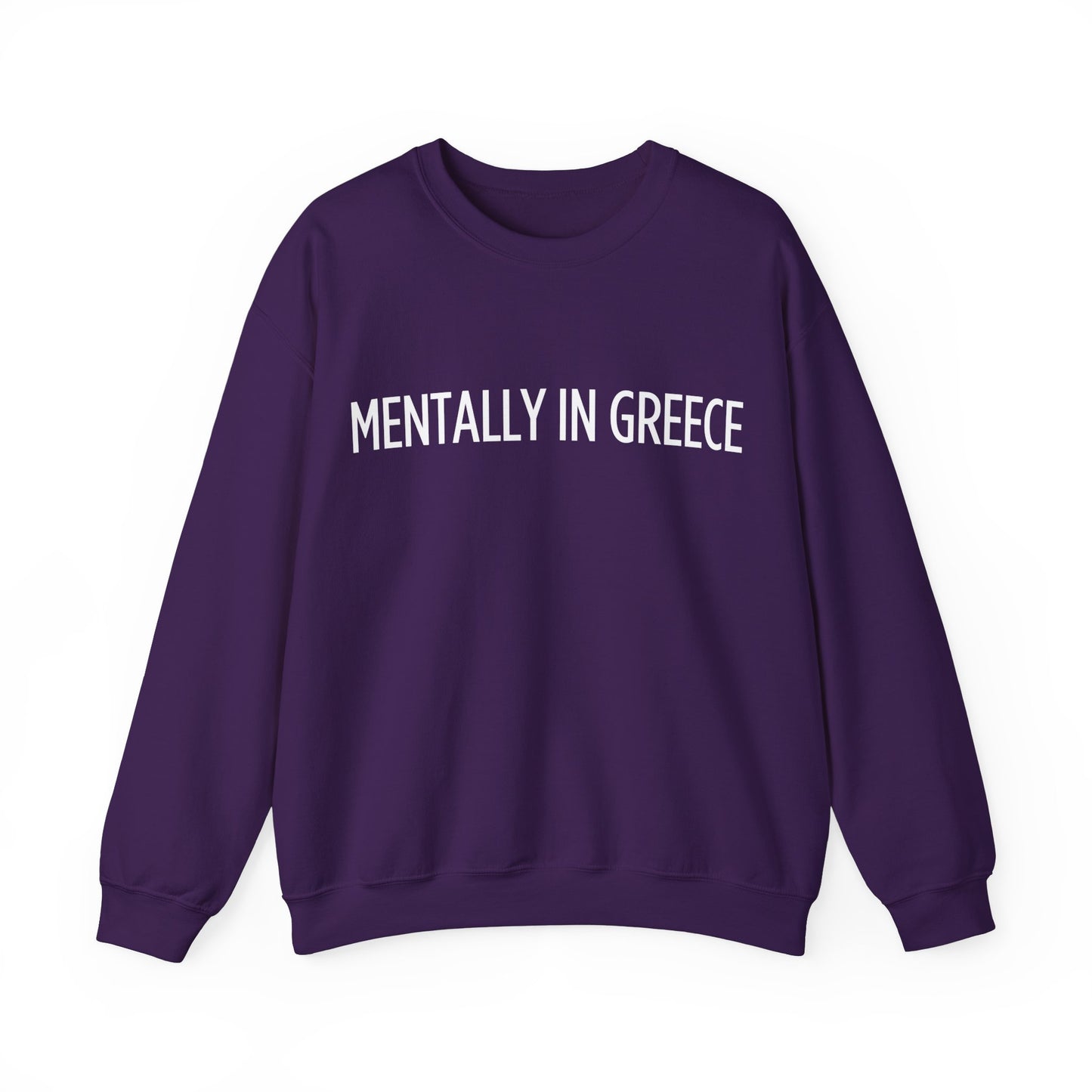 "Mentally in Greece" Embroidered Sweatshirt – Cozy Greek Style