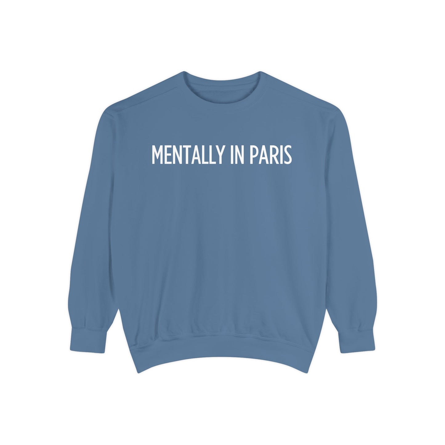 "Mentally in Paris" Embroidered Sweatshirt – Chic Parisian Style