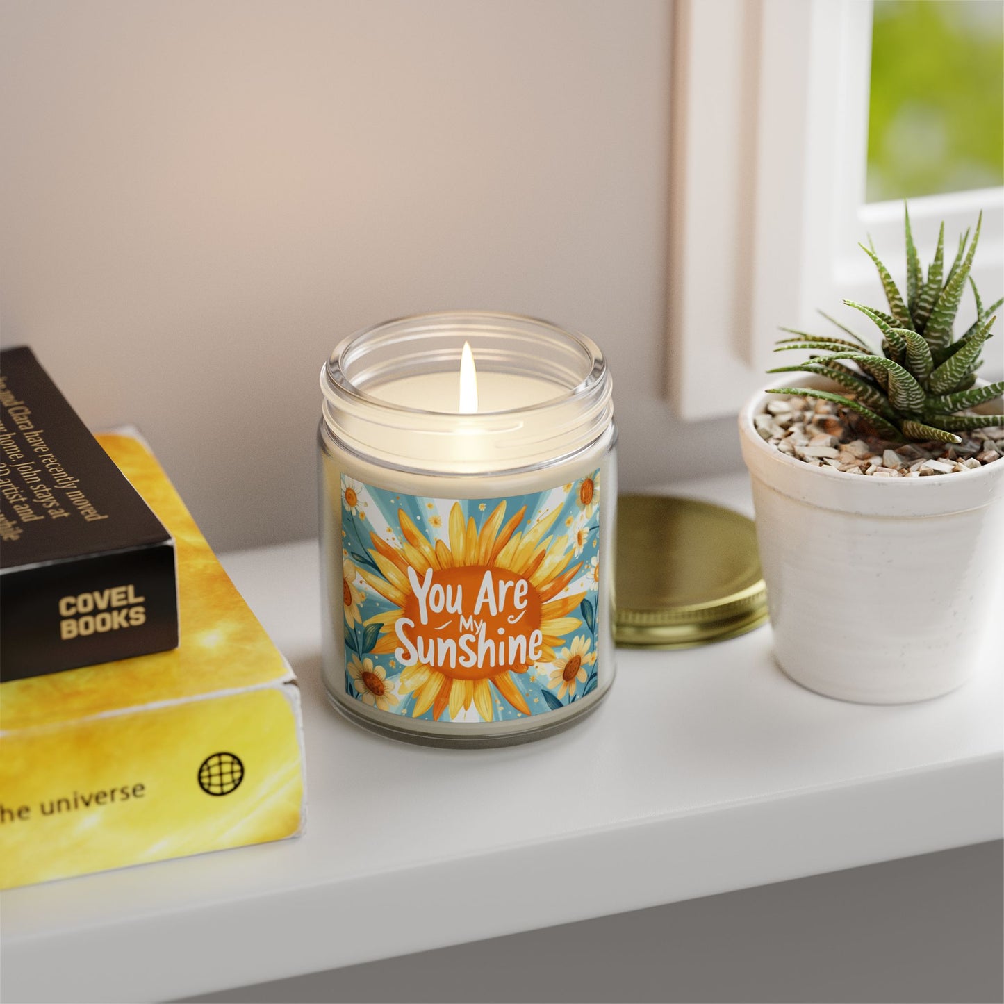 You Are My Sunshine Candle - Mango Coconut Scent, Hand-Poured Coconut Apricot Wax (4oz, 9oz)