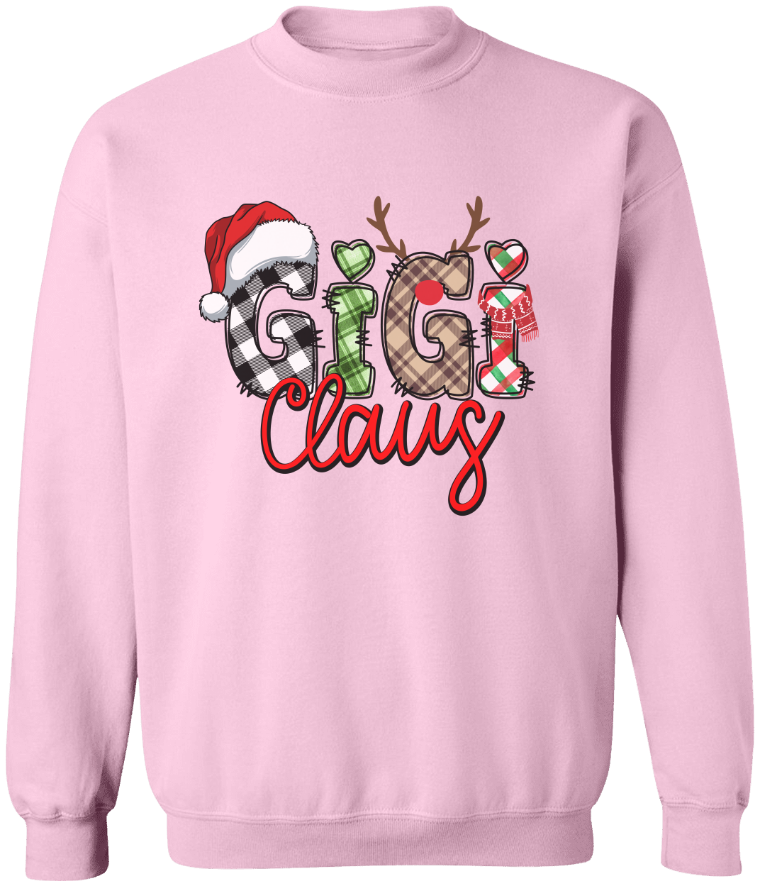 Custom Christmas Gigi Claus Sweatshirt, 2024 Christmas Nana Sweatshirt, Grandma Sweatshirt