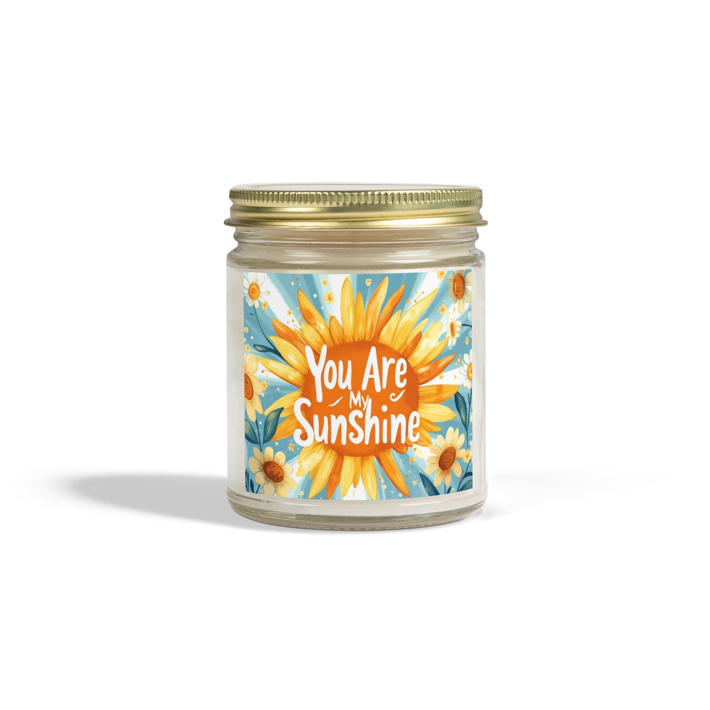 You Are My Sunshine Candle - Mango Coconut Scent, Hand-Poured Coconut Apricot Wax (4oz, 9oz)