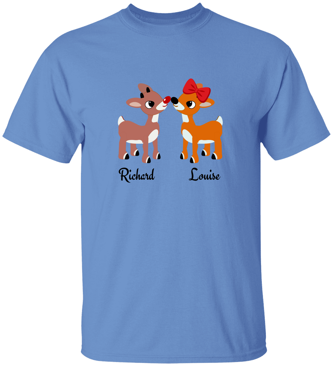 Personalized Christmas Reindeer Couple T-shirt | Sweatshirt