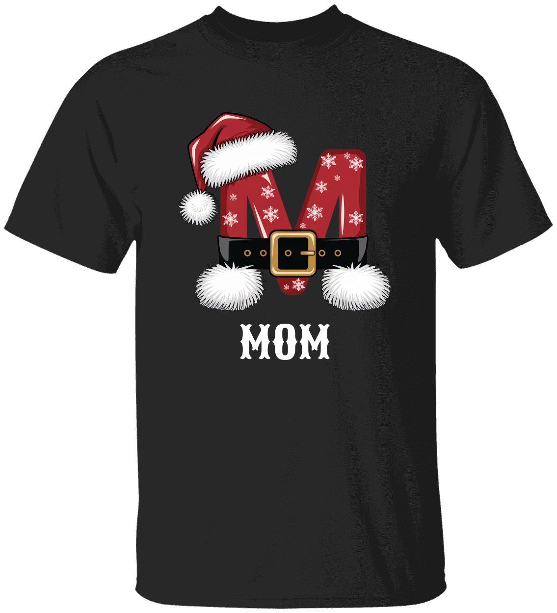 Personalized Family Christmas Name Shirts – Custom Initials with Festive Hat & Belt Design for All Ages