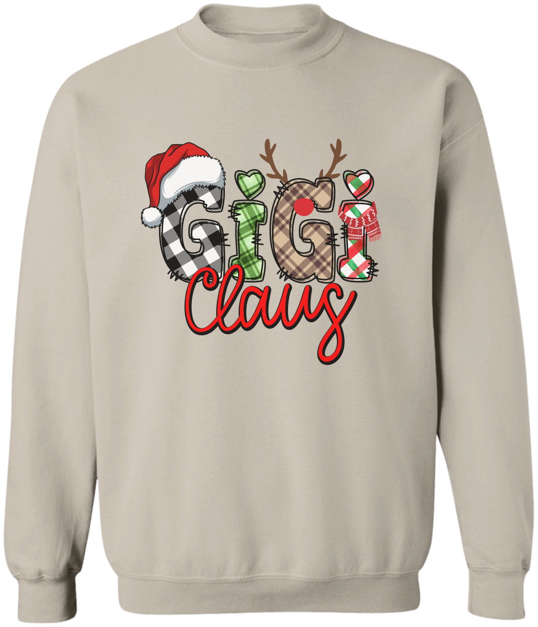 Custom Christmas Gigi Claus Sweatshirt, 2024 Christmas Nana Sweatshirt, Grandma Sweatshirt