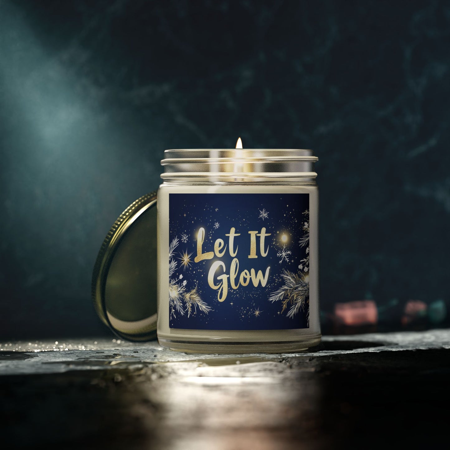 Let It Glow Candle - Fraser Fir & Vanilla Bean, Hand-Poured Coconut Apricot Wax (4oz, 9oz)