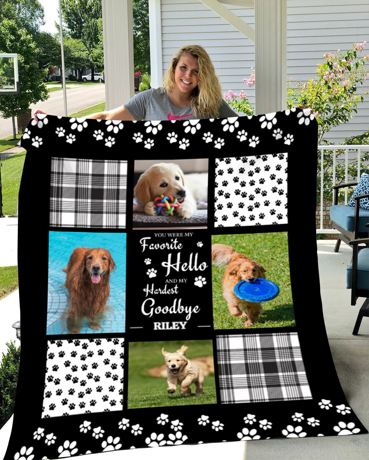 Custom Photo You Were My Favorite Hello And My Hardest Goodbye - Memorial Personalized Custom Blanket - Sympathy Gift For Pet Owners, Pet Lovers
