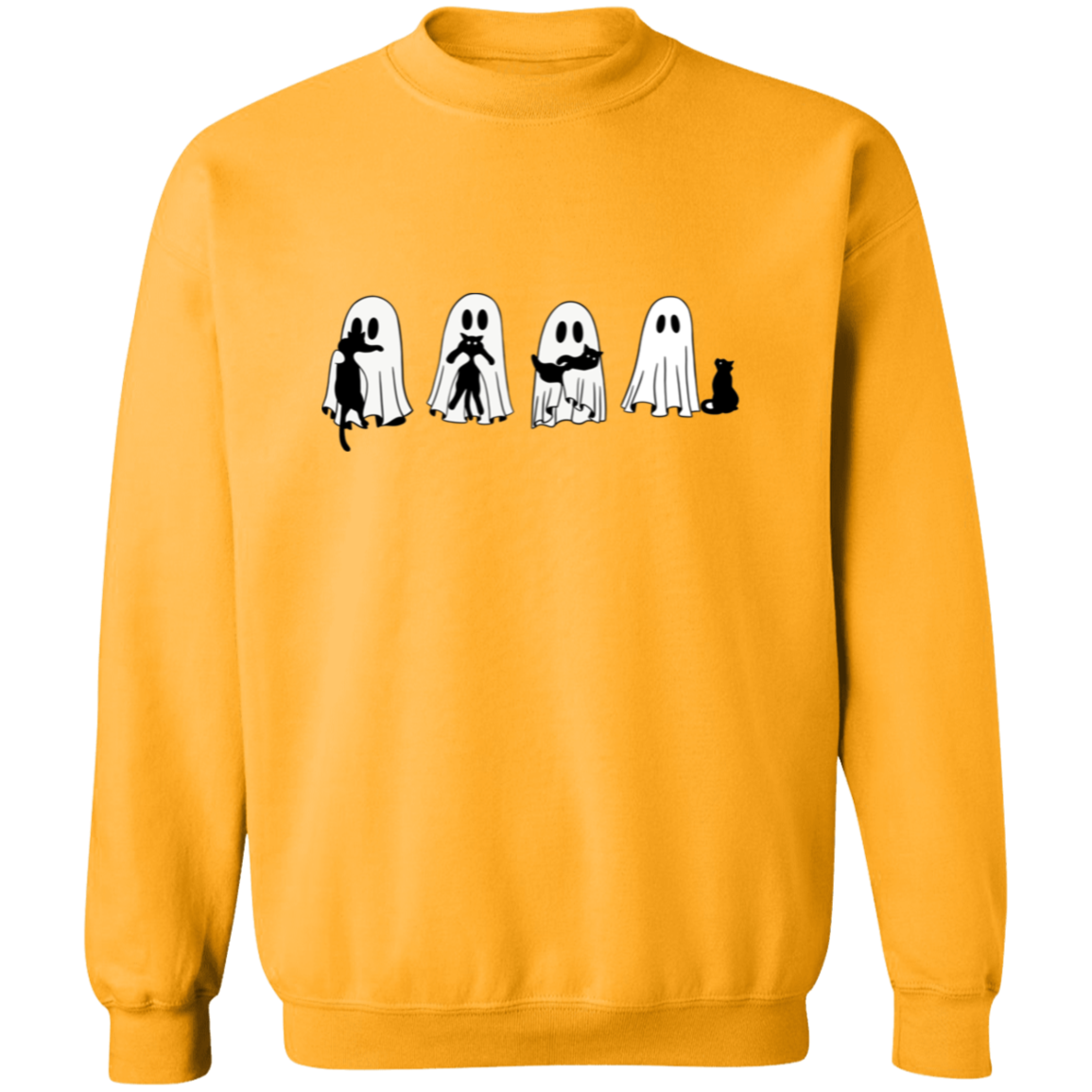 Halloween Ghosts & Cats G180 Crewneck Pullover Sweatshirt