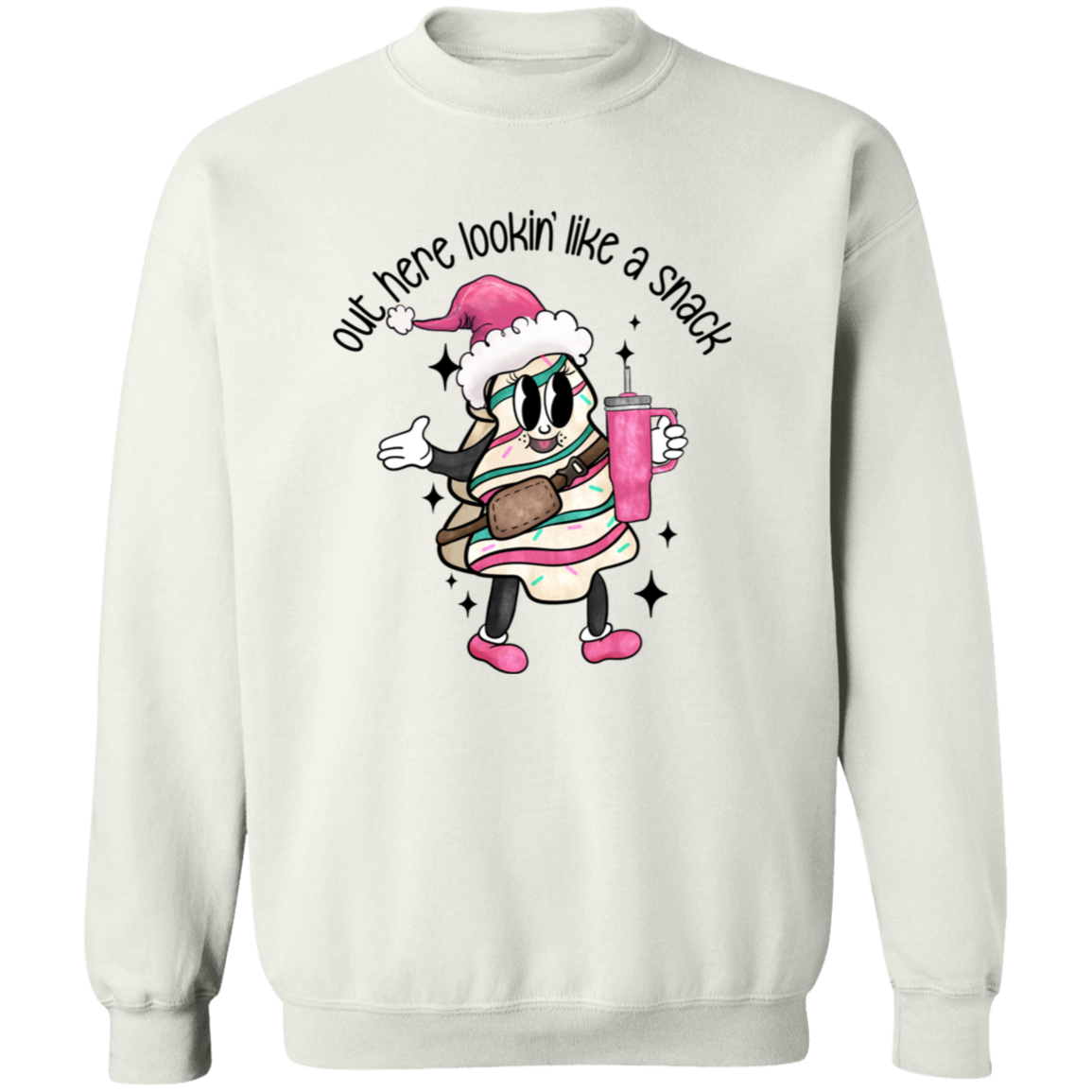 Out Here Lookin' Like A Snack Sweatshirt - Boojee Christmas Tree Cake Sweater