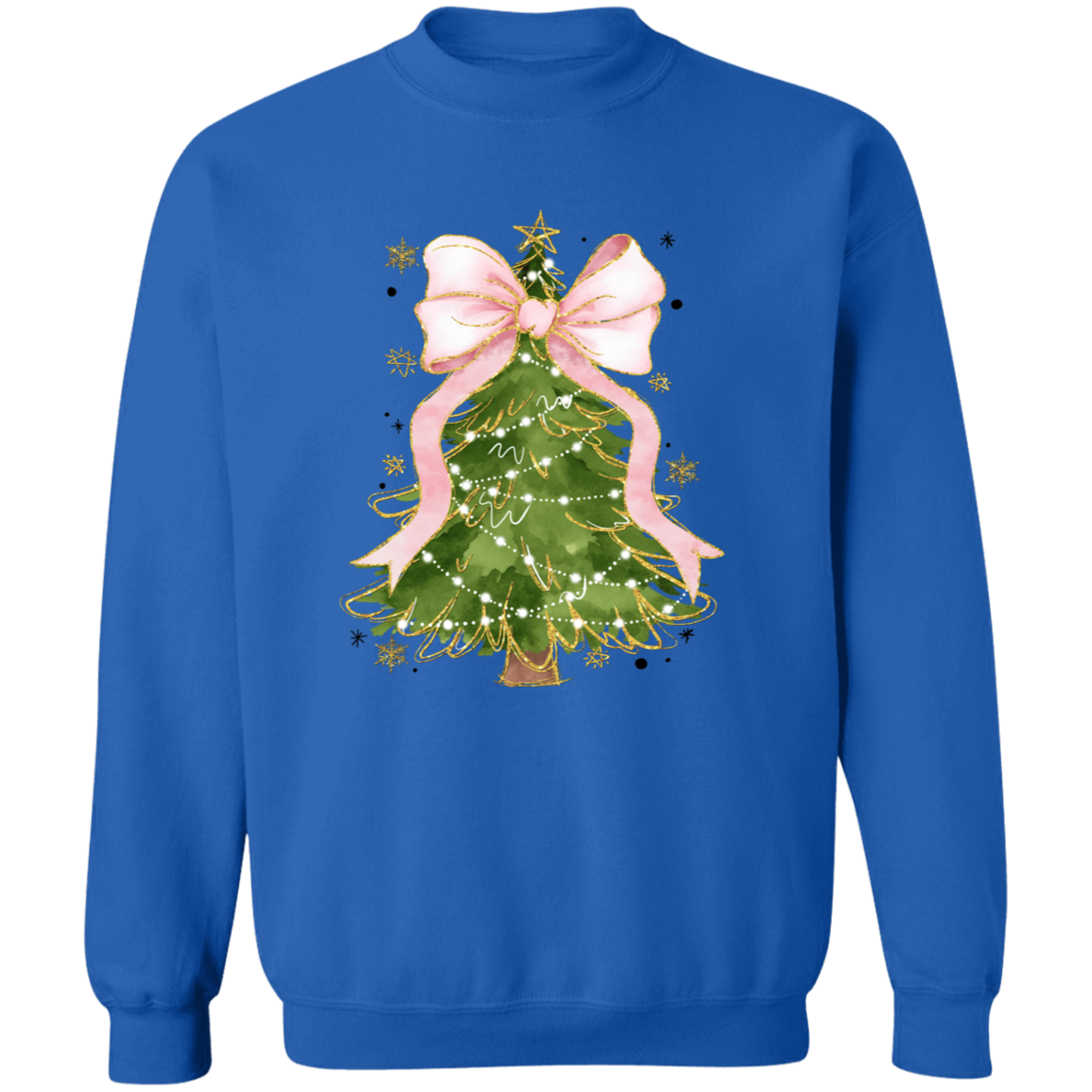 Christmas Tree Bow Shirt - Festive Coquette Christmas Sweatshirt for Women