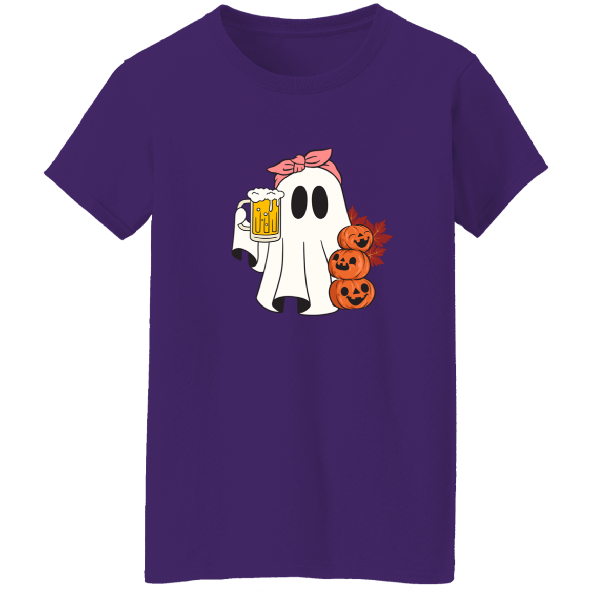 Spooky Beer Ghost Ladies T-Shirt | Cute Halloween Ghost